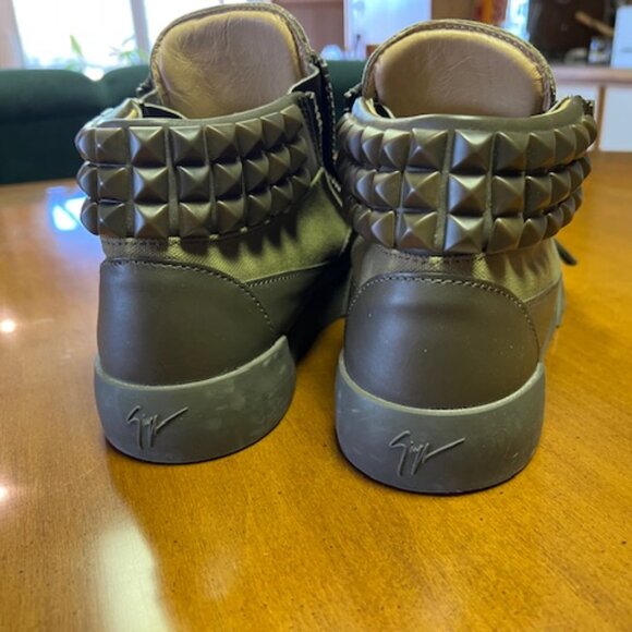 Giuseppe Zanotti Mens Studded Army Green Midtop - Picture 7 of 11